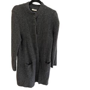 Eileen Fisher Women Boucle Organic Wool Sweater Coat 12/14 Lagenlook Minimalist